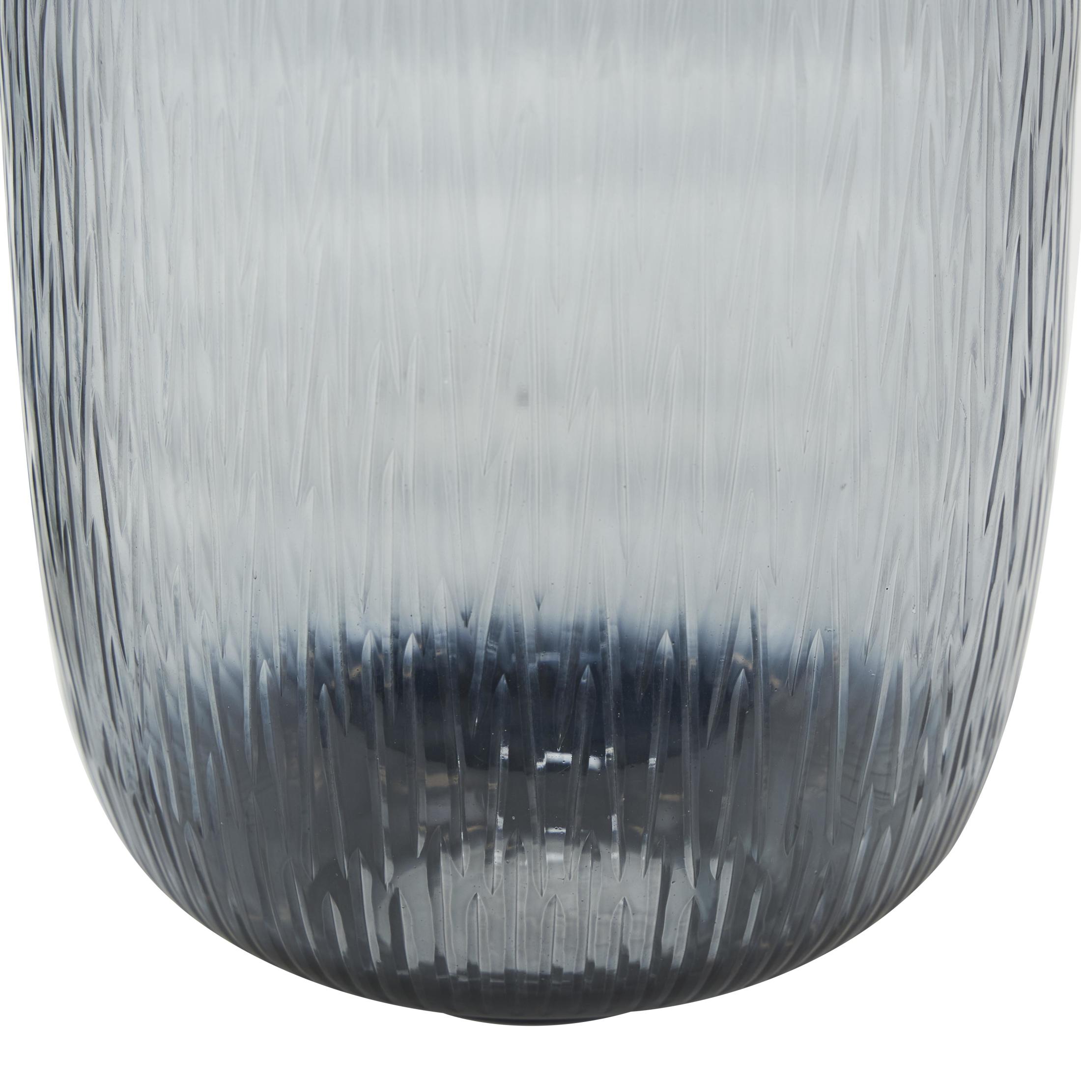 DecMode 13", 11"H Textured Ombre Black Glass Vase, Set of 2