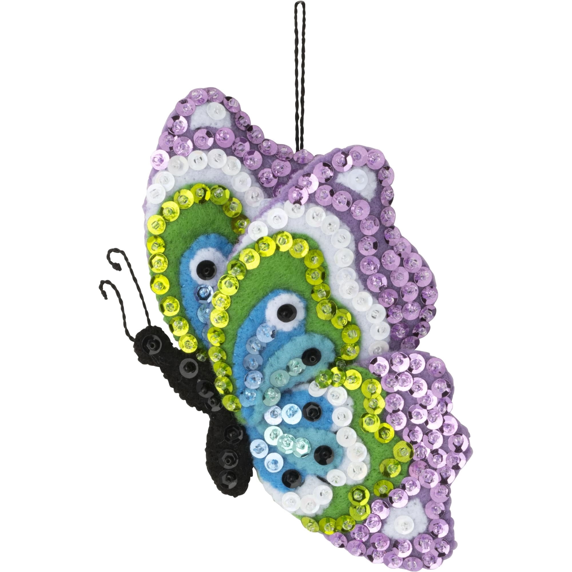 Bucilla Butterfly Garden 6 Count Felt Applique Ornament Kit, 2.5 x 3.5 in