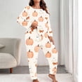 thumbnail image 3 of XUNKUSGA Plus Size Halloween Women's Pajama Sets Casual Long Sleeve Top and Bottoms Pjs 2 Piece Sets for Women Soft Cozy Fall Winter Pajamas for Women Set #13 XL, 3 of 7