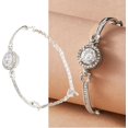 thumbnail image 3 of AVEKI Femmes Bracelet à Breloques, Réglable Rond en Alliage de Strass Élégant Bracelet pour les Filles Argent B0514, 3 of 8