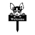 thumbnail image 2 of Linnome Metal Garden Stake Ornament Iron Yard Decor with Ground Insert for Outdoor Garden Fence Courtyard Farm 13x7.9in Black#02, 2 of 6