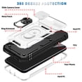 thumbnail image 3 of JTCASES for iPhone 7 Case, Sliding Camera Cover+ Rotating Ring Kickstand + Magnetic Car Mount + Inside Card Holder, Bracket Shockproof Frame Anti-drop PC TPU Heavy Duty Protection, Black/Silver, 3 of 11