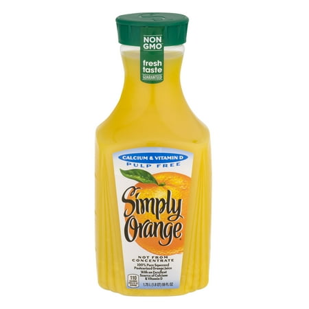 Simply Orange Orange Juice Pulp Free with Calcium & Vitamin D, 59.0 FL ...