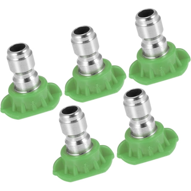 25 Degrees High Pressure Washer Spray Nozzle Tips Quick Connector Green 5 Pcs Replacement Car Parts