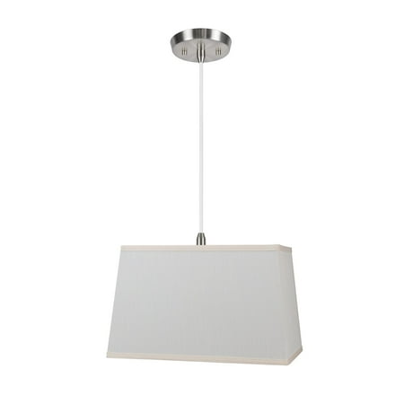 

Aspen Creative 72049 One-Light Hanging Pendant Ceiling Light with Transitional Rectangular Hardback Fabric Lamp Shade Off White 8 width
