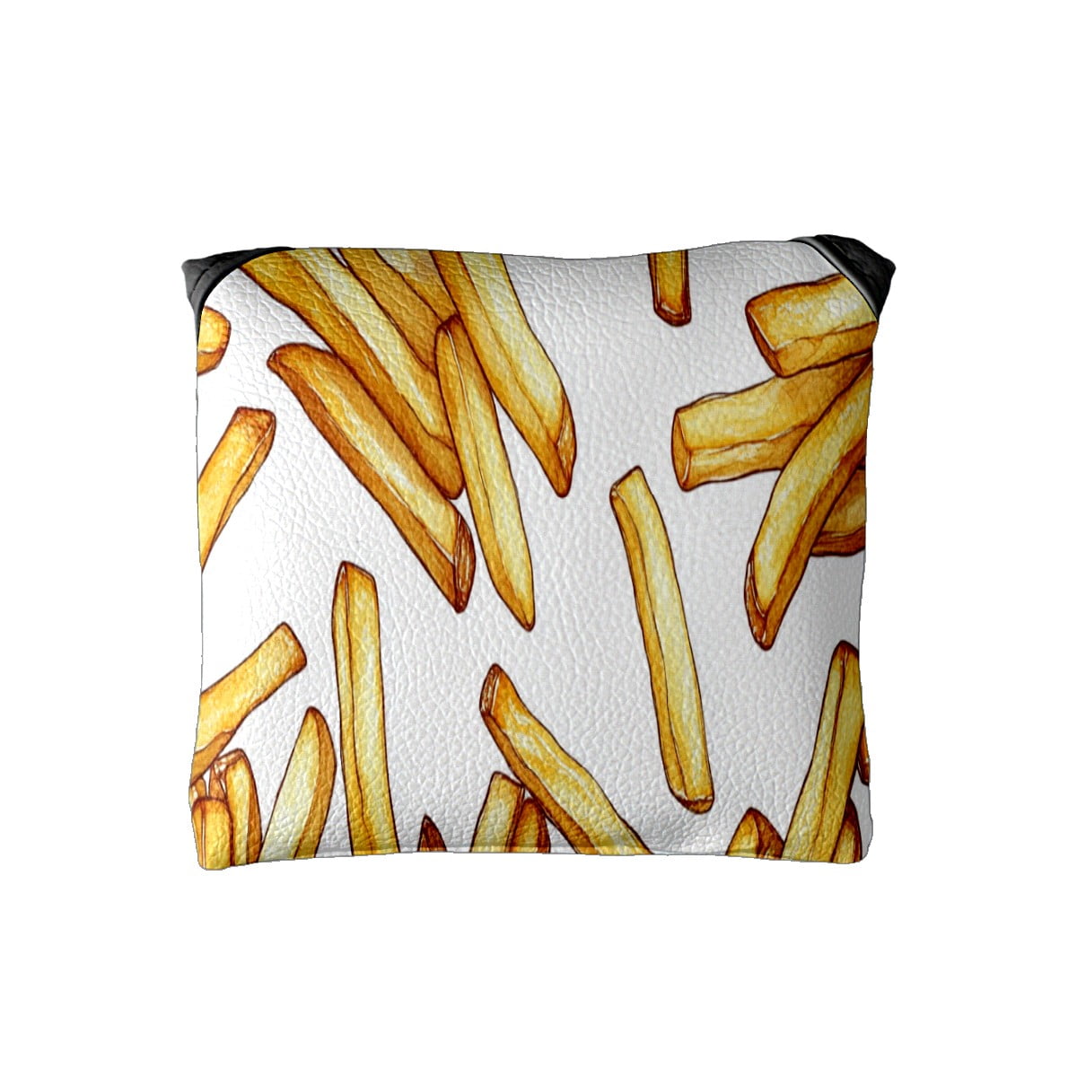 Golf Mallet Putter Cover Premium Leather Golf Putter Head Cover with Magnetic Closure Golf Cover for Men and Women French Fries Pattern