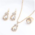 thumbnail image 1 of ATTOE Hot Water Drop gem Jewelry Set Necklace Ear Ring Ring Three-Piece Set (Color : C), 1 of 2