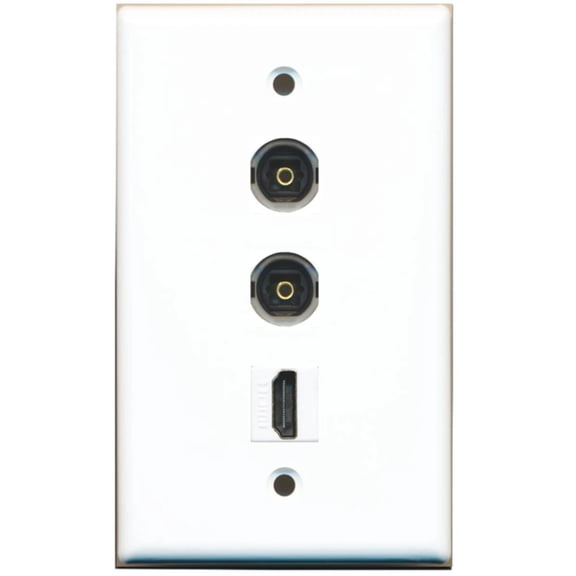 Ultra Spec Cables 2 Port Toslink HDMI F-F Wall Plate Solid