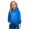 thumbnail image 5 of IWRICH Happy 100th Days of Kindergarien Hoodies for Boys Girls Long Sleeve Lined Hooded Sweatshirts Cute Tops,Size 2-14 Years Blue 150, 5 of 7