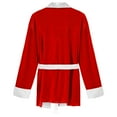 thumbnail image 7 of TiaoBug Men's Velvet Christmas Santa Claus Robe Bathrobe Nightwear Pajamas Top White L, 7 of 7