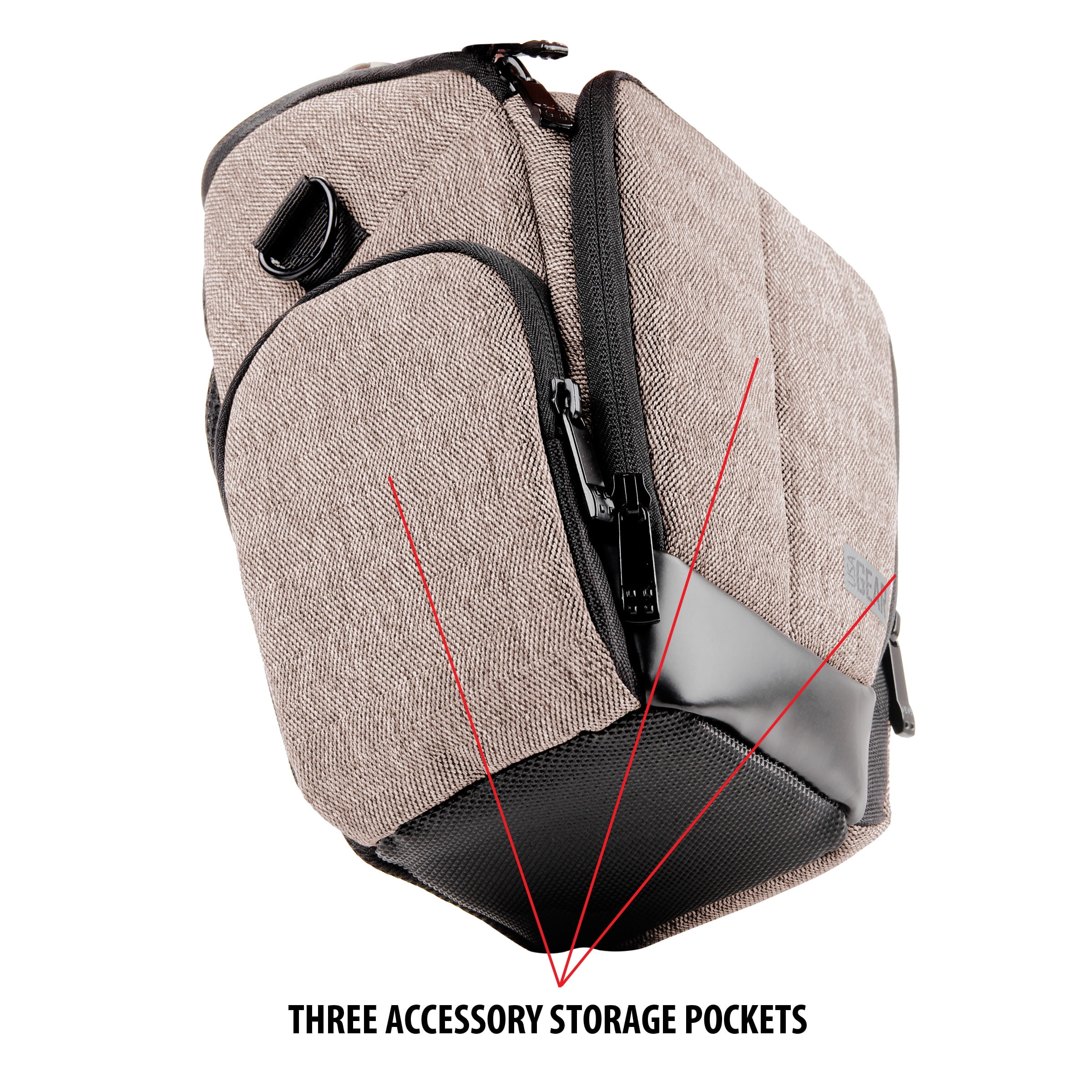 USA Gear Camera Case for Digital SLR (Brown) w/ Soft Cushioned Interior, Zippered Accessory Pockets, Adjustable Carry Strap