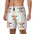 thumbnail image 2 of Uemuo Mardi Gras Carnival1 Pattern Mens Swim Trunks Quick Dry Board Shorts with Mesh Lining, Stretch Beach Shorts Quick Dry No-Chafing Board Shorts-, 2 of 9