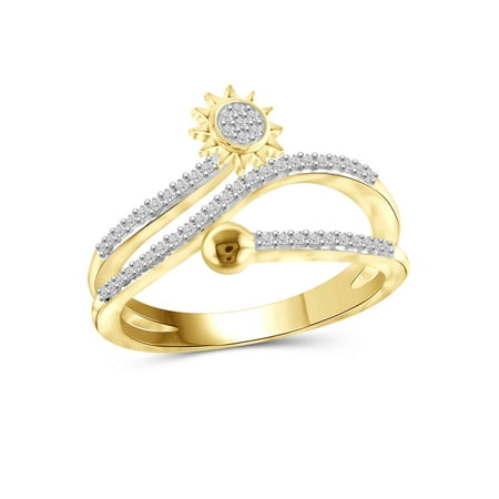 1/4 Carat T.W. White Diamond 14k Gold Over Silver Sun Stackable Ring