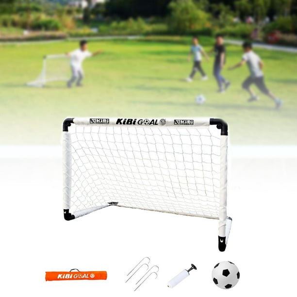 Porterías de Fútbol Cola Juego Portátiles con Bomba de Bola L Blanca