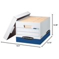 thumbnail image 7 of Bankers Box 20 Pack R-KIVE Heavy-Duty File Storage Boxes, FastFold, Lift-Off Lid, Letter, White/Blue 20-Pack, 7 of 7