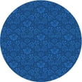 thumbnail image 1 of Ahgly Company Tapis Rond Lavable en Machine Bleu Bleuet Transitionnel, 3 Pieds Rond, 1 of 7
