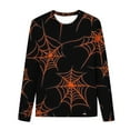 thumbnail image 4 of Riecok Halloween Outfits for Girls Long Sleeve Spider Web Printed Pullover Tops and Long Pants Holiday Pajama sets, 4 of 5
