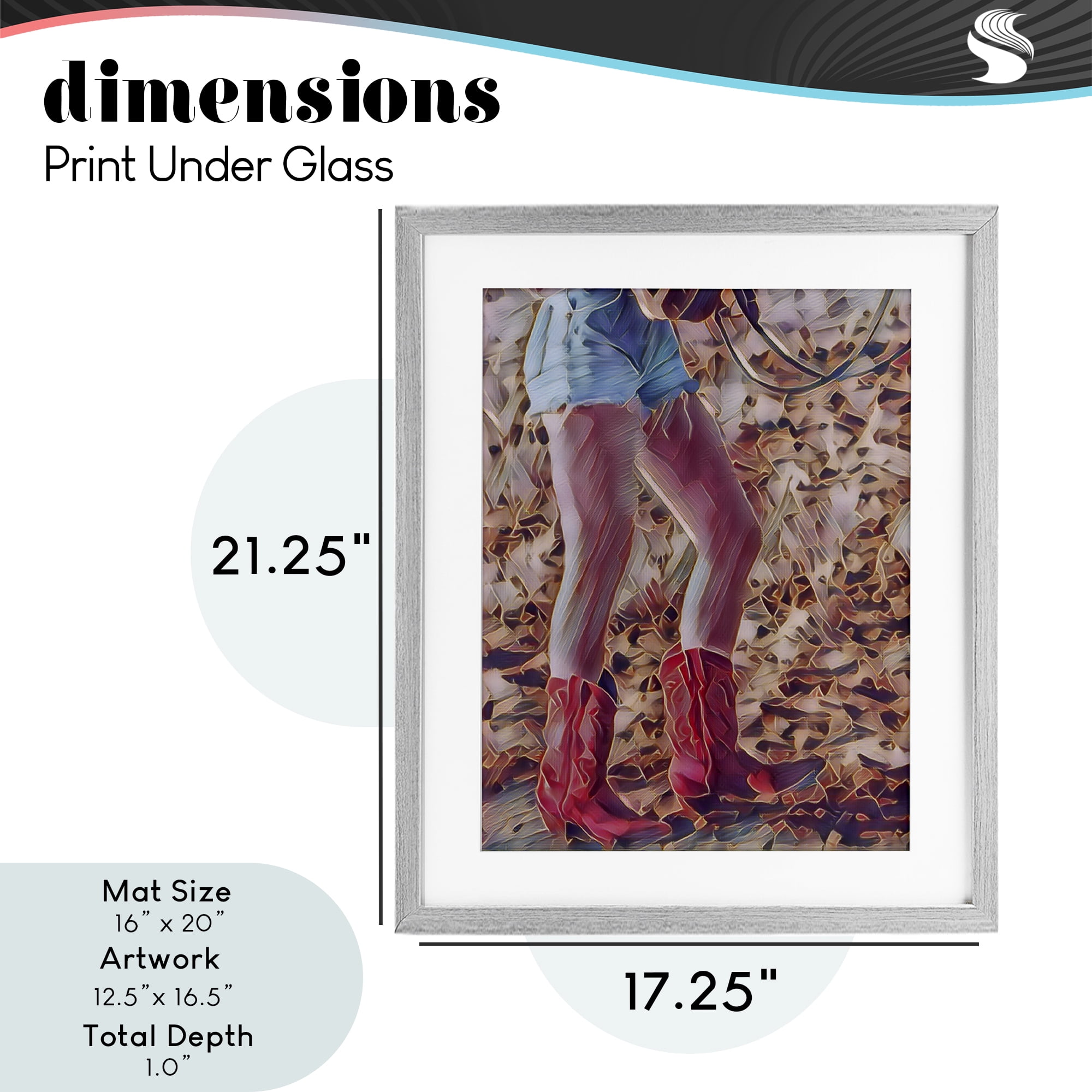 Rancher Gal Cowgirl Gray Framed Print Under Glass, design by Jesse Keith