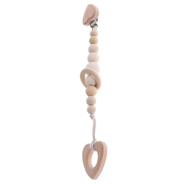 Chupete De De Orgánicas De Juguete Mordedor BPA Corazón yotijar Cadena de chupete de madera