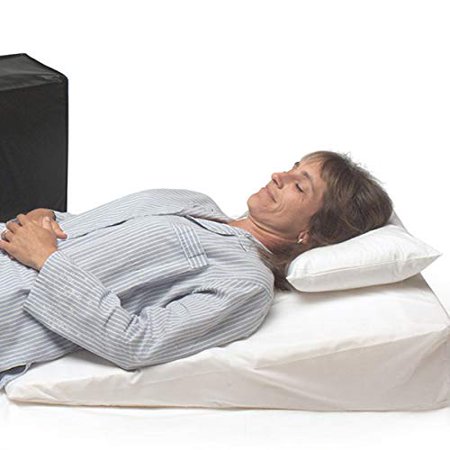 MedSlant Wedge Pillow for Acid Reflux (32 x24 x7 ) with Allergen Cover Includes Zippered Folding Allergen Cover - Fitted Poly-Cotton Cover and Quality Carry Case.