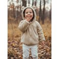 thumbnail image 6 of Miaouyo Girl Boys Hooded Plush Jacket Adorable Solid Color Bear Ear Long Sleeve Zipper Up Outerwear, 6 of 9