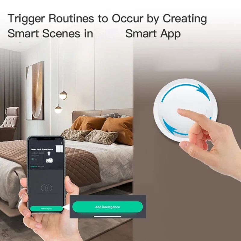 2X Tuya ZigBee Knob Switch Wireless Scene Button Rotatable Dimmer Switch Smart Home Automation Linkage Remoter