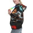 thumbnail image 2 of Kdxio Futuristic Robot Hummingbird Print Womens Oversized Hoodies Sweatshirts Hooded Pullover Tops Sweaters Casual-Large, 2 of 7