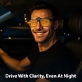 thumbnail image 7 of BLUE CUT Clip on Polarized Night vision Glasses Flip up Sunglasses UV-400 to Wear Over prescription Glasses for night driving Silver & Yellow, 7 of 7