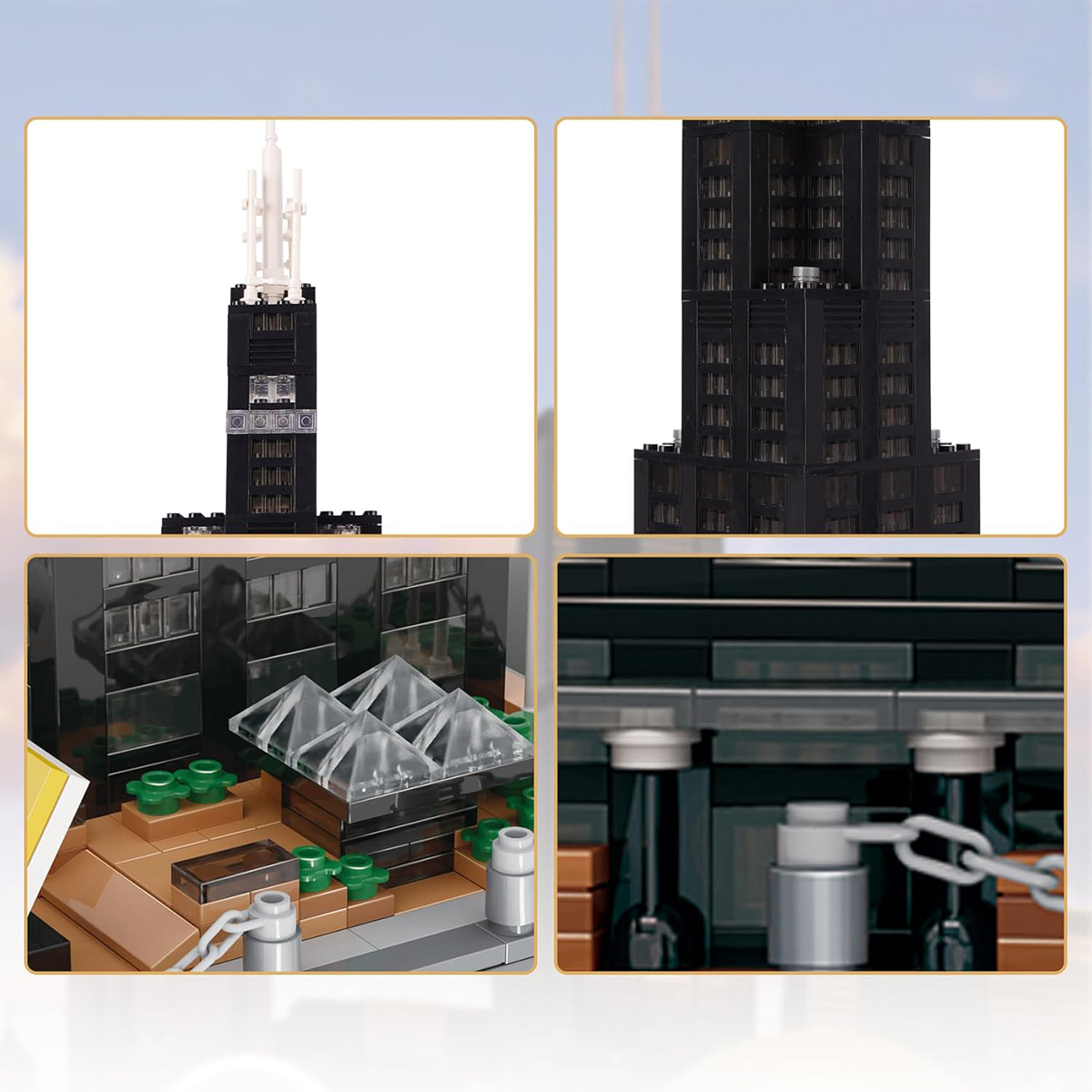 Vyytoz Willis Tower Chicago Building Set, 1241Pcs Architecture Model, Creative Display Toy, World Landmark Collection