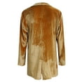 thumbnail image 4 of Solid Velvet Blazers Jackets for Women Business Casual Oversized Long Suit Jacket Dressy Cardigan Blazer Work Office Gold XXXL, 4 of 5
