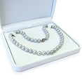thumbnail image 3 of CONTINENTAL PEARL Blue Akoya Pearl Necklace 8-8.5mm with 14k solid White Gold Corrugated Ball Clasp, 3 of 7