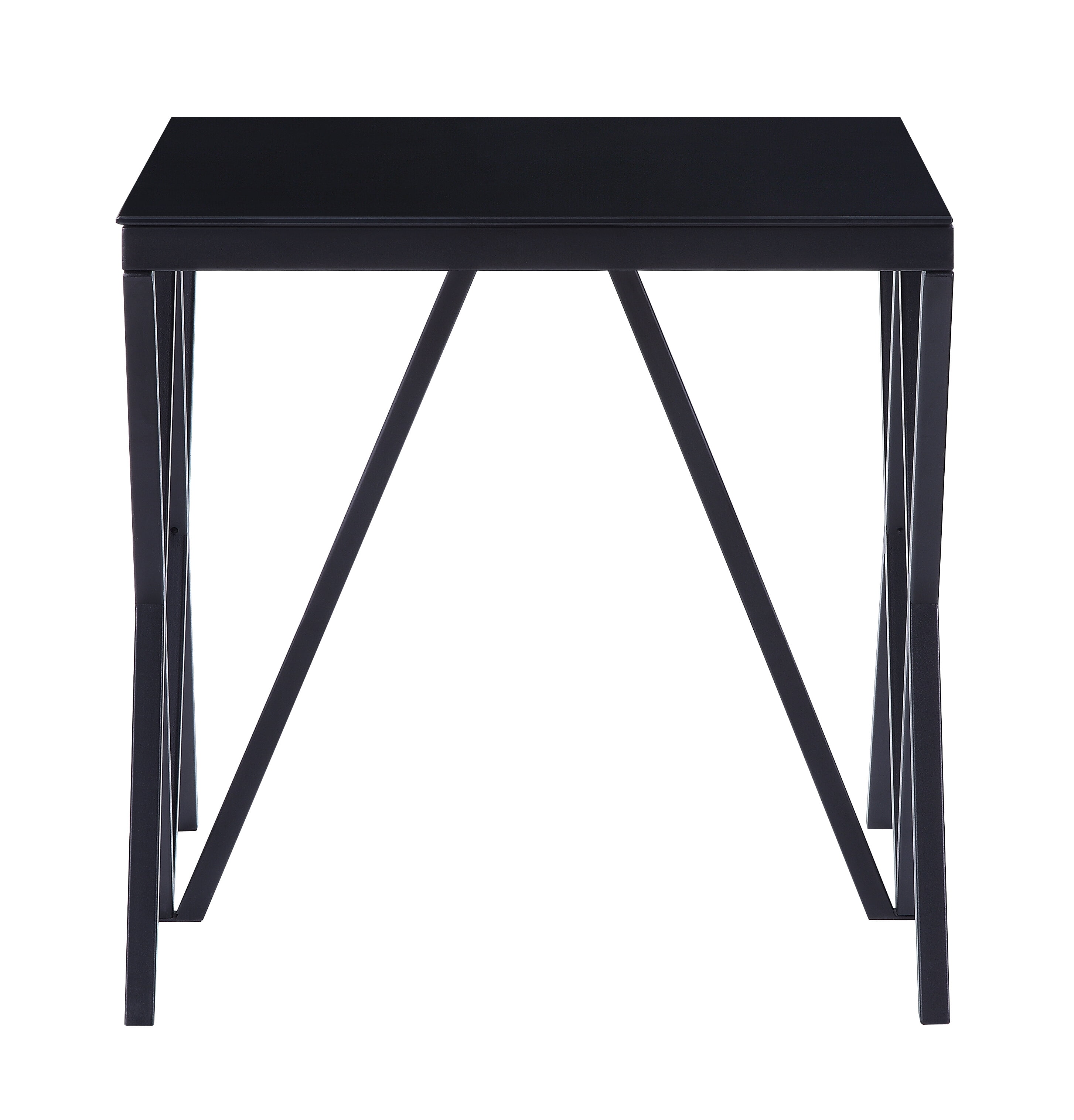 Acme Magenta Square Metal Frame End Table in Black