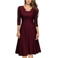 thumbnail image 2 of CAICJ98 Wedding Guest Dress Women's Dress Sweet & Cute V-Neck Bell Sleeve Shift Dress Mini Dress ,M, 2 of 3