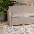 thumbnail image 6 of Merrick Lane Outdoor Furniture Resin Sofa Light Gray Faux Rattan Wicker Pattern Patio 3-Seat Sofa With All-Weather Beige Cushions, 6 of 14