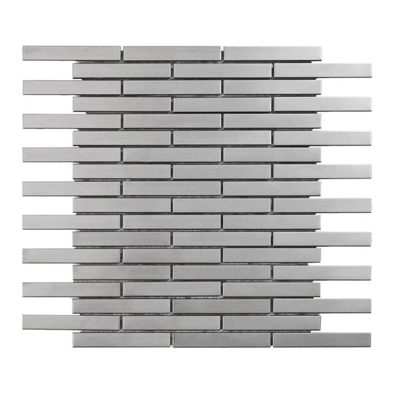 Modket TDH326SS Brushed Nickle Stainless Steel Metal Metallic Mosaic Tile Kitchen Backsplash