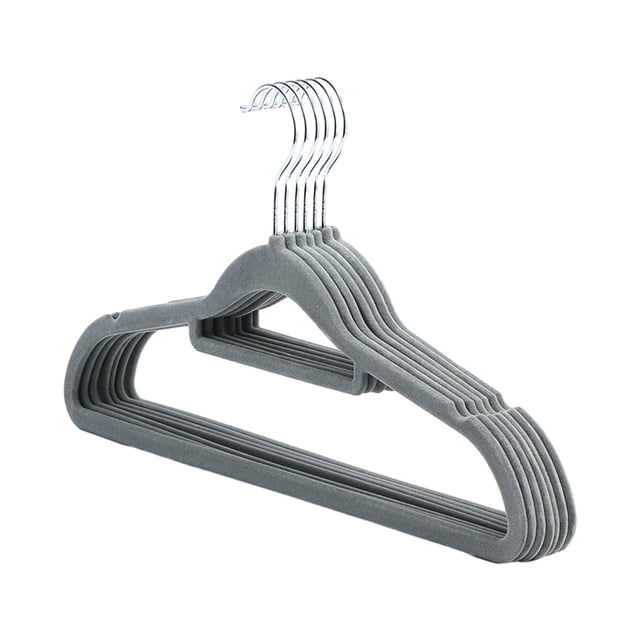 Birdeem Clothes Drying Rack, Drying Rack Clothing, Flocked Clothes Hanger Home Adult Non-Slip Drying Rack No Mark Hanger, 16.5 Inches, 10-Pack, Great for Adult Closets, Clothes, Pants, Coat and More