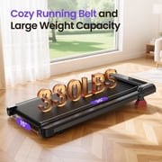 Evitormill Incline Walking Pad, 4 in 1 Under Desk Treadmill with Remote Control and LED Display, Compact Treadmill for Home & Office, Black