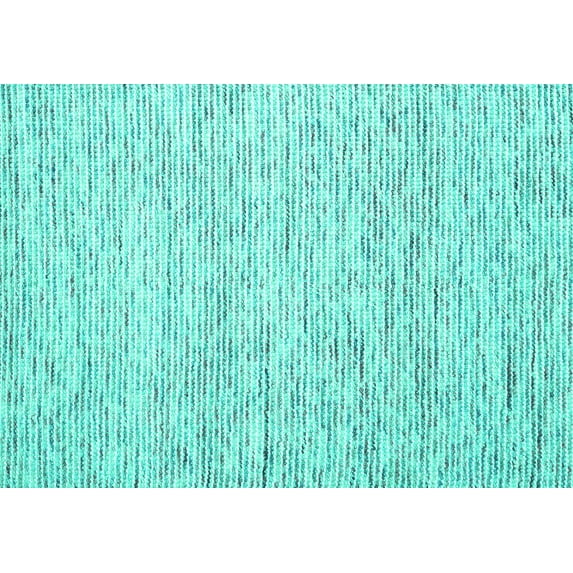 Ahgly Company Machine Washable Indoor Rectangle Solid Turquoise Blue Modern Area Rugs, 4' x 6'