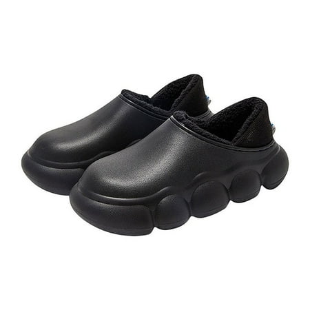 

PIKADINGNIS Men s Slippers Home Plush Slipper Female Winter Warm Slippers Women Thick Bottom Waterproof Shoes Men Indoor Non-Slip Footwear