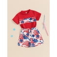 thumbnail image 3 of Nygoyerh Toddler Baby Boys 4th of July Outfits 6M 12M 18M 24M 3T 4T Stars Stripes Print Short Sleeve T-shirt with Shorts 2Pcs Kids Casual Summer Short Pants Sets, 3 of 9