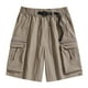 thumbnail image 2 of pstuiky Pantalones cortos para hombre, Pantalones cortos casuales de moda para hombre, de color sólido, con bolsillos tipo cargo y cintura elástica Pantalones cortos cargo, 2 of 6