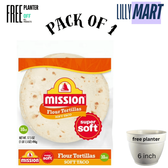 Mission Super Soft Flour Tortillas, Soft Taco Size, 10 Count