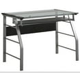 thumbnail image 2 of Kings Brand Furniture Chrome Metal Computer Desk – Clear Glass Top for Home Office, Study & Workspaces, 2 of 6