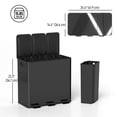 thumbnail image 2 of Black Stainless Steel Triple Trash Can - 20L Capacity, Foot Pedal, Removable Buckets - Kitchen, Office, Laundry Room Organization, 2 of 7