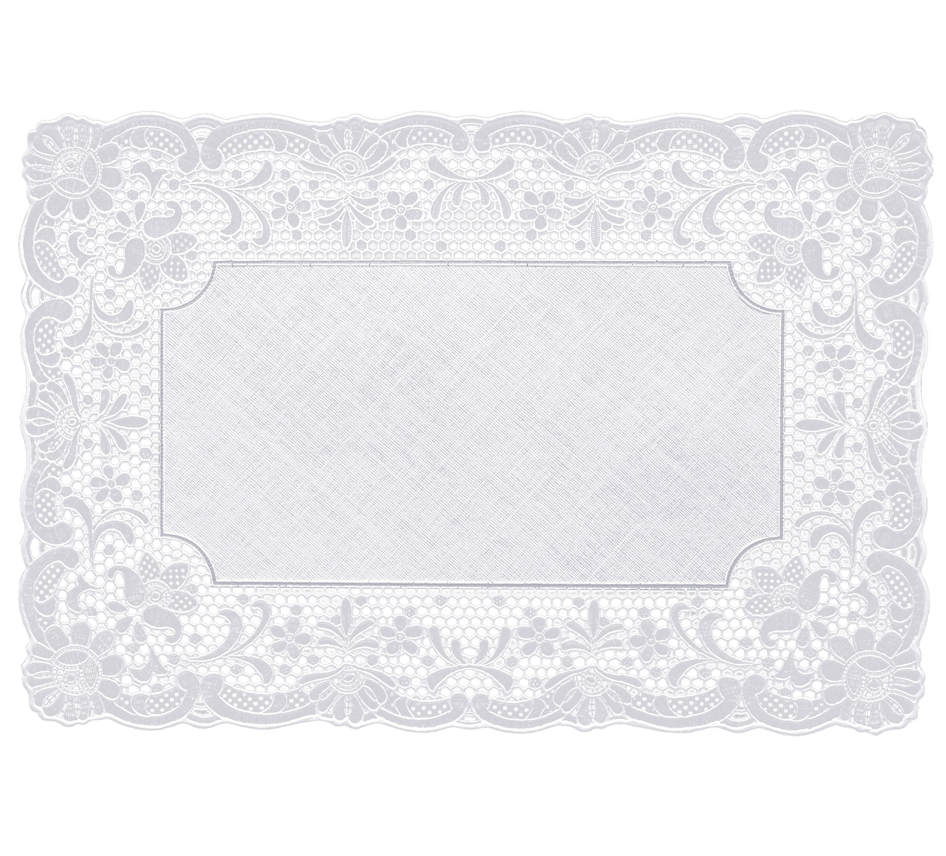2 RECTANGLE EMBOSSED LACE FABRIC PLACEMATS WASHABLE TABLE MATS 3 FLORAL DESIGNS