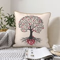 thumbnail image 2 of Velvet Decorative Throw Pillow Covers Set of 2, Soft Square Cushion Cover with Invisible Zipper Tree of Life Heart Love Printing, 20"x20", 2 of 7
