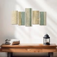thumbnail image 2 of Elephant Stock Placidity Wall Art - Horizontal Multi Panel Canvas - Living Room Wall Decor - Abstract Multi Panel - Blue And Gold Decor By Tom Reeves - 25" x 12", 2 of 4