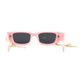 thumbnail image 4 of Rhinestone Tassel Jewel Chain Mod Rectangle Sunglasses Pink Black, 4 of 4