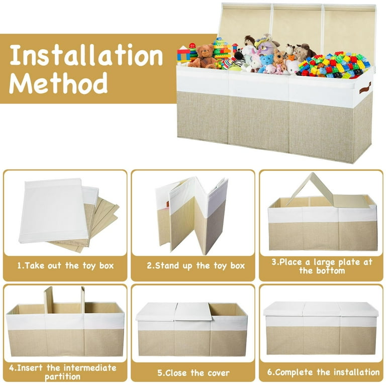 Extra Large Toy Box,Toy Storage Organizer Collapsible Storage Bins
