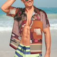 thumbnail image 3 of Lsque Bluey Pattern Hawaiian Shirt for Men Unisex Summer Beach Casual Short Sleeve Cotton Linen Button Down Shirts-Medium, 3 of 6